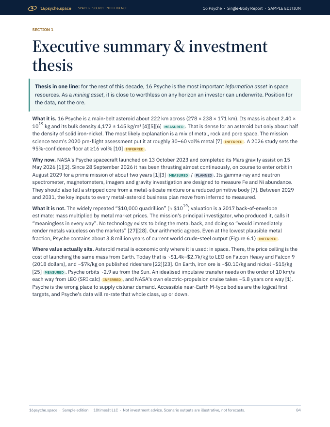 16 Psyche Space Resource Intelligence report sample, page 04